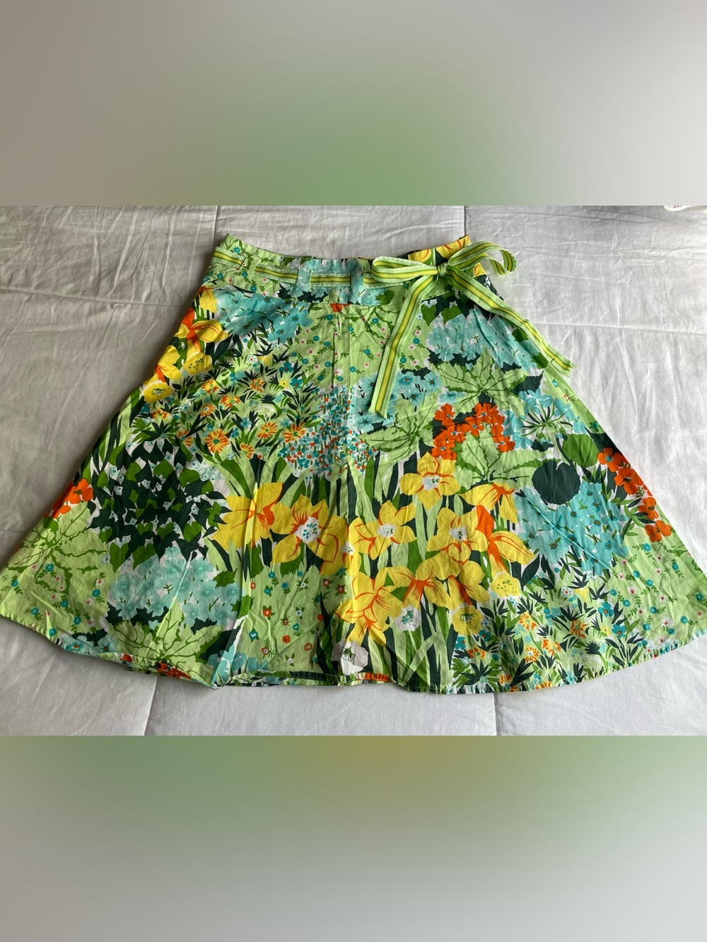 Express Vintage Floral Cotton Midi Skirt 4 Garden Fairy Cottagecore Feminine Y2K